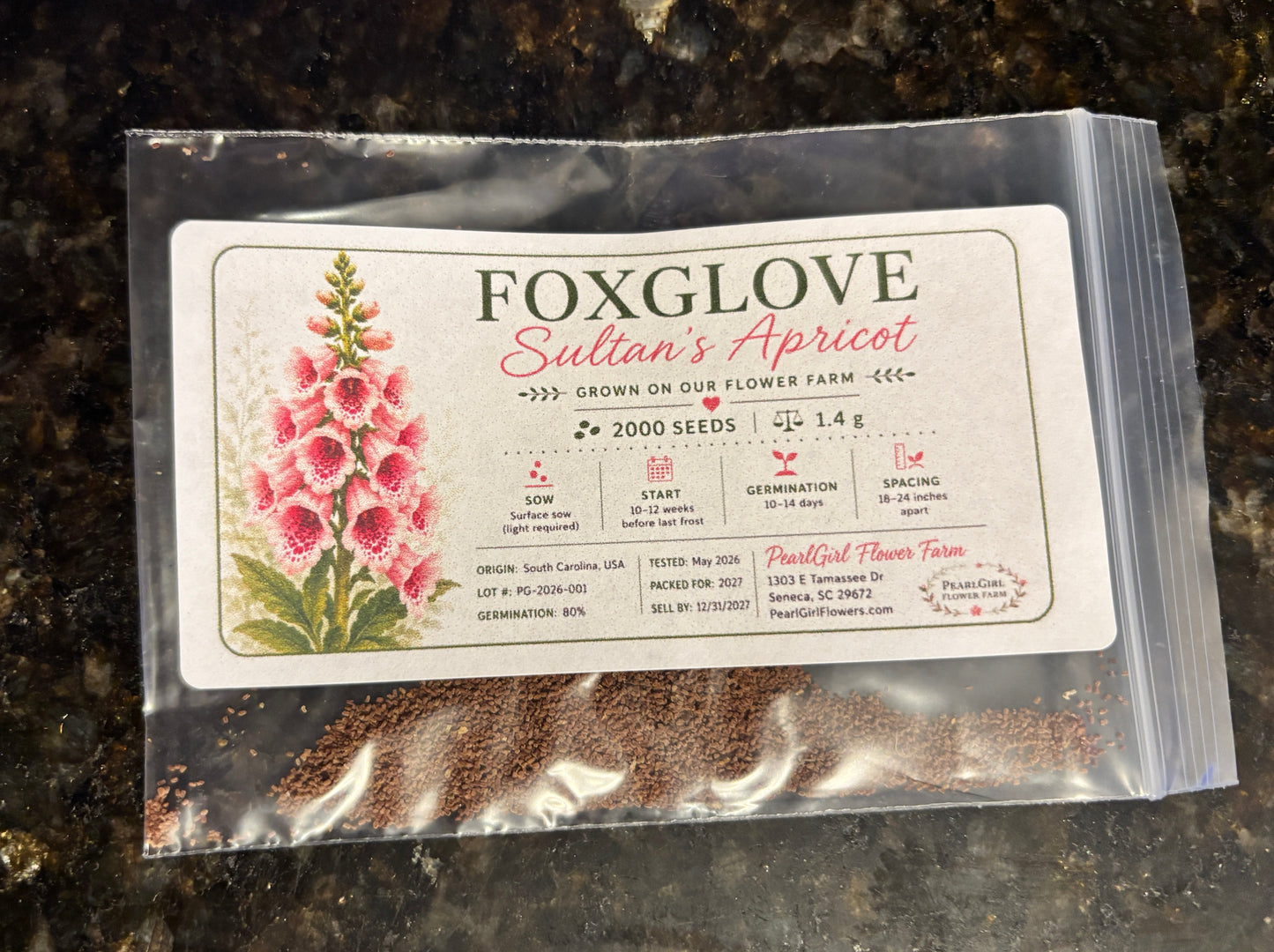 Foxglove Seeds "Sutton's Apricot" for cut flowers